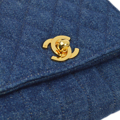 Chanel 1989-1991 Denim Straight Flap Shoulder Bag