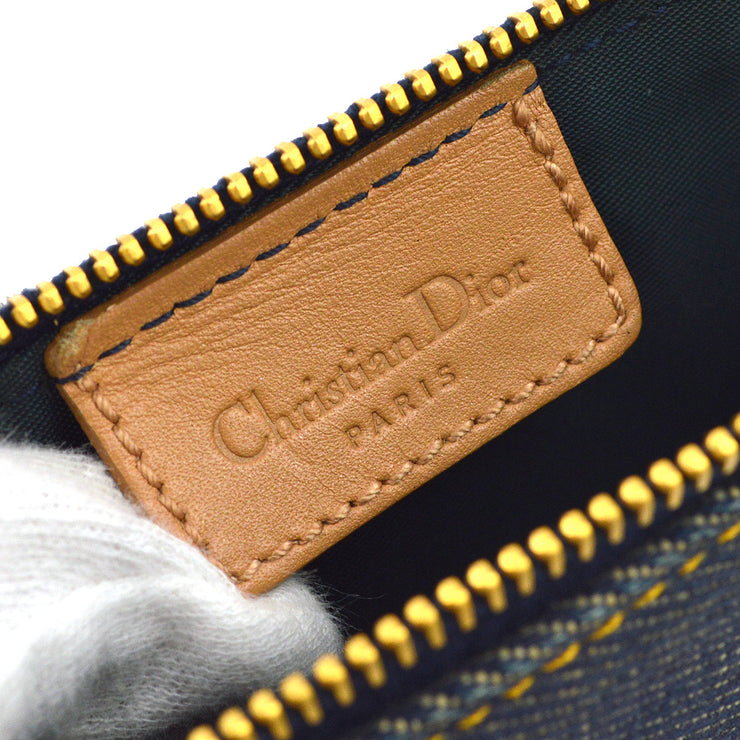 Christian Dior Blue Denim Saddle Handbag