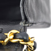 Chanel Black Lambskin Classic Flap Micro Bag