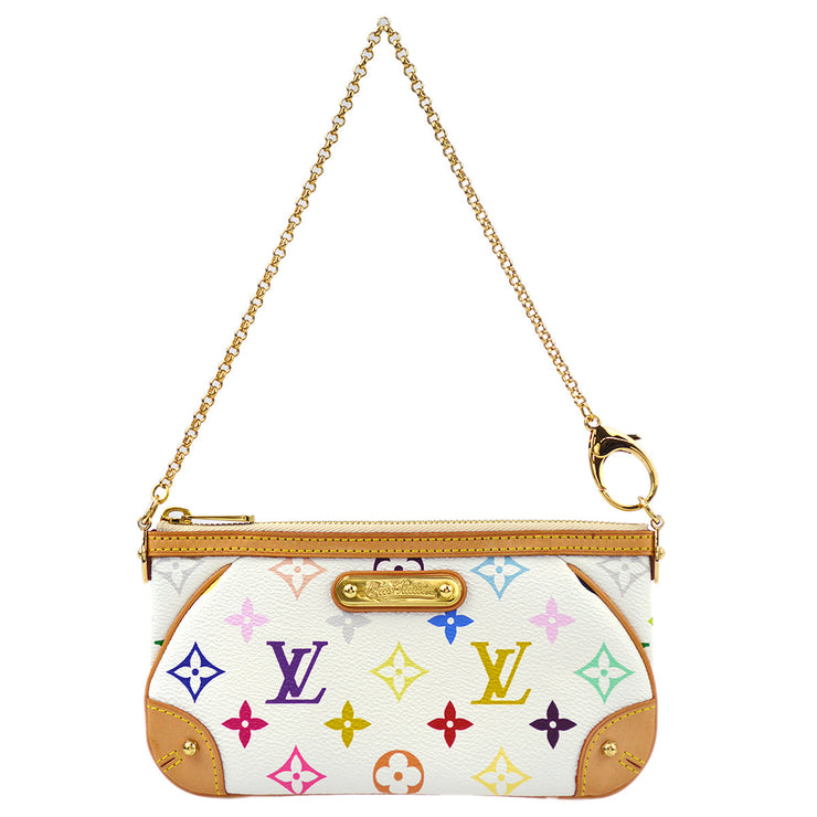 Louis Vuitton 2009 Multicolor Pochette Milla MM Chain Handbag M60096
