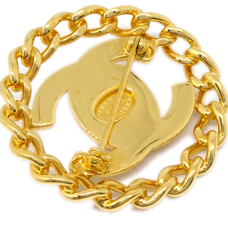 Chanel Turnlock Brooch Pin Gold 97A