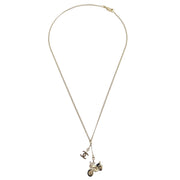 Chanel Bike Rhinestone Chain Pendant Necklace Gold 10P