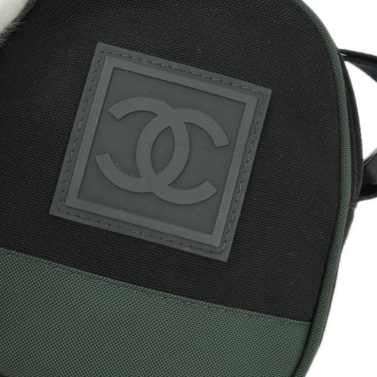 Chanel 2003-2004 Black Green Sport Line Bum Shoulder Bag