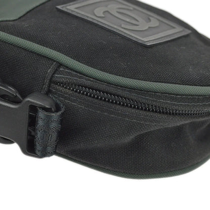 Chanel 2003-2004 Black Green Sport Line Bum Shoulder Bag