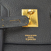 Hermes 2000 Black Ardennes Birkin 35 Handbag