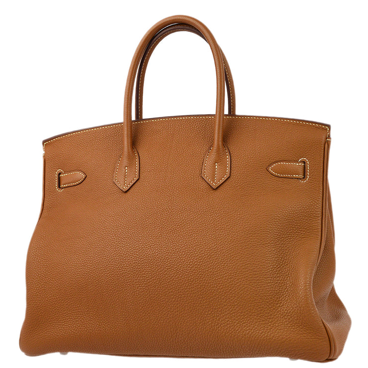 Hermes Gold Togo Birkin 35 Handbag