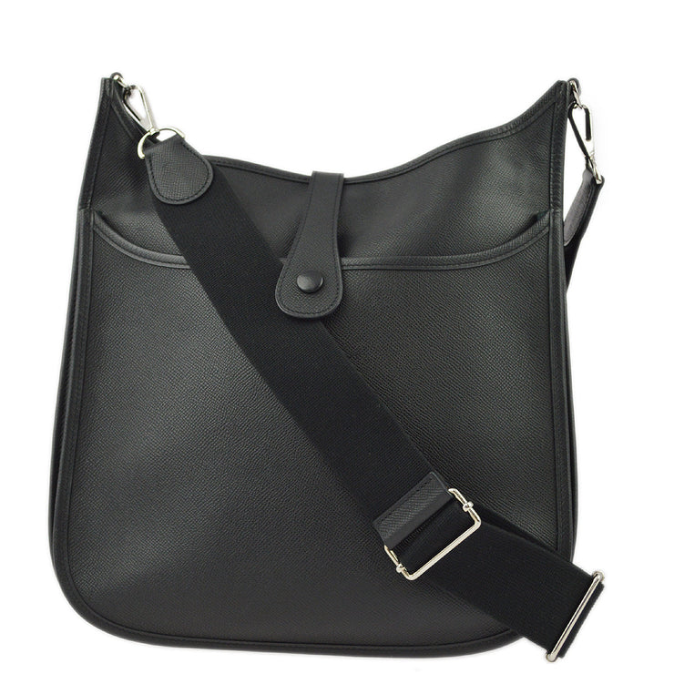 Hermes 2009 Black Epsom Evelyne 3 GM Shoulder Bag