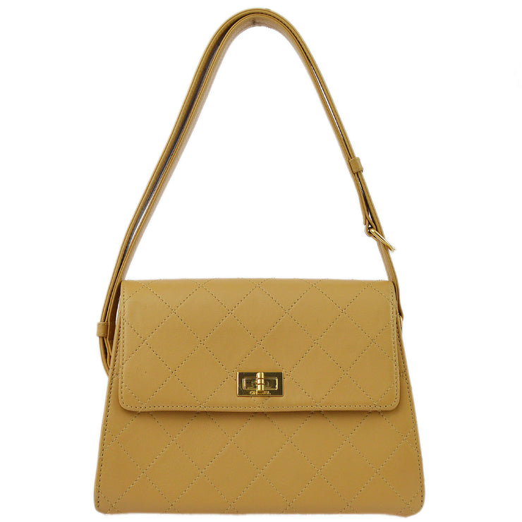 Chanel 1997-1999 Lambskin Mademoiselle Lock Shoulder Bag