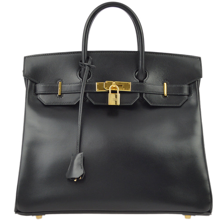 Hermes Black Box Calf Haut a Courroies 32 Handbag
