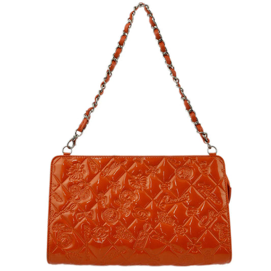 Chanel 2009-2010 Patent Leather Icon Chain Handbag
