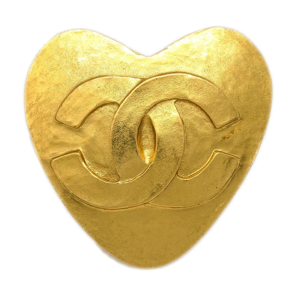 Chanel Heart Brooch Gold 95P