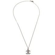 Chanel Silver Necklace Pendant Rhinestone 07V