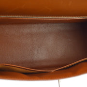 Hermes 2001 Brown Box Calf Kelly 32 Sellier 2way Shoulder Handbag