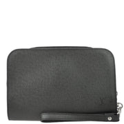 Louis Vuitton 2001 Black Taiga Baikal Clutch Handbag M30182