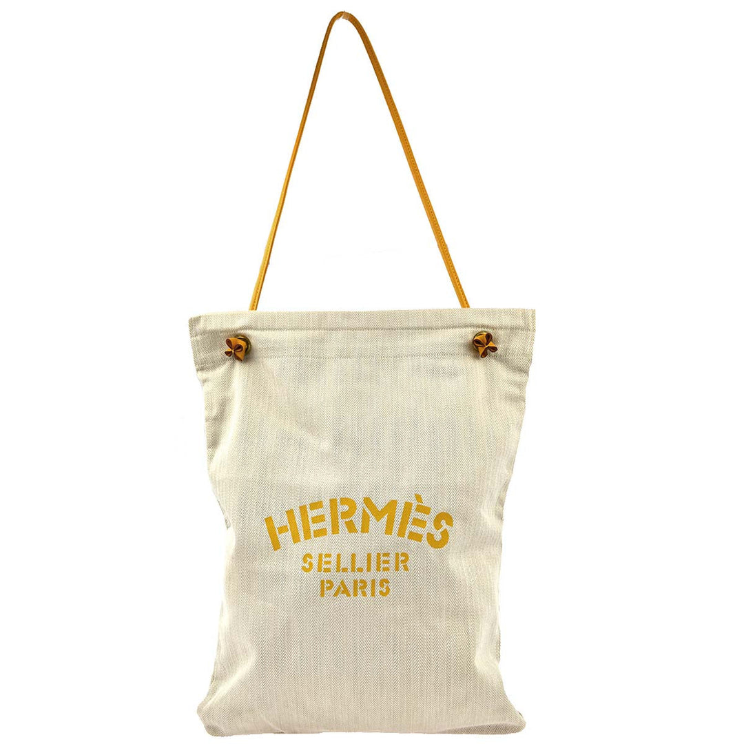 Hermes Beige Yellow Toile Chevrons Aline GM Shoulder Bag