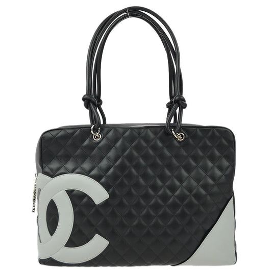 Chanel 2004-2005 Black Calfskin Cambon Ligne Handbag