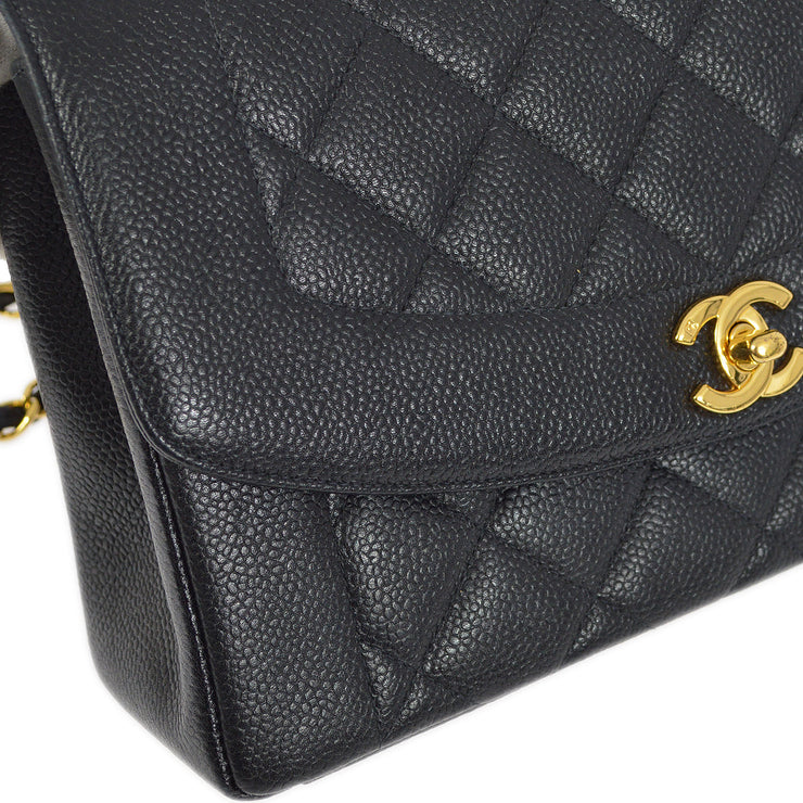 Chanel Black Caviar Medium Diana Shoulder Bag