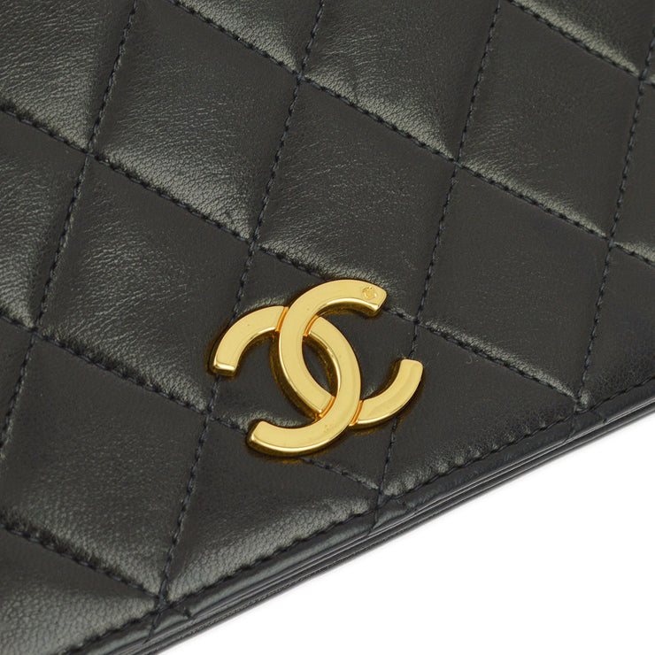 Chanel 1994-1996 Lambskin Pushlock Small Full Flap Bag