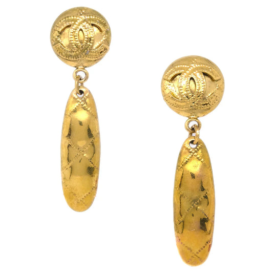 Chanel Dangle Earrings Clip-On Gold 94P