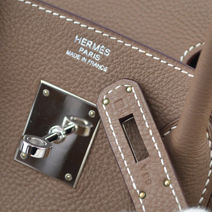 Hermes Etoupe Togo Birkin 30 Handbag