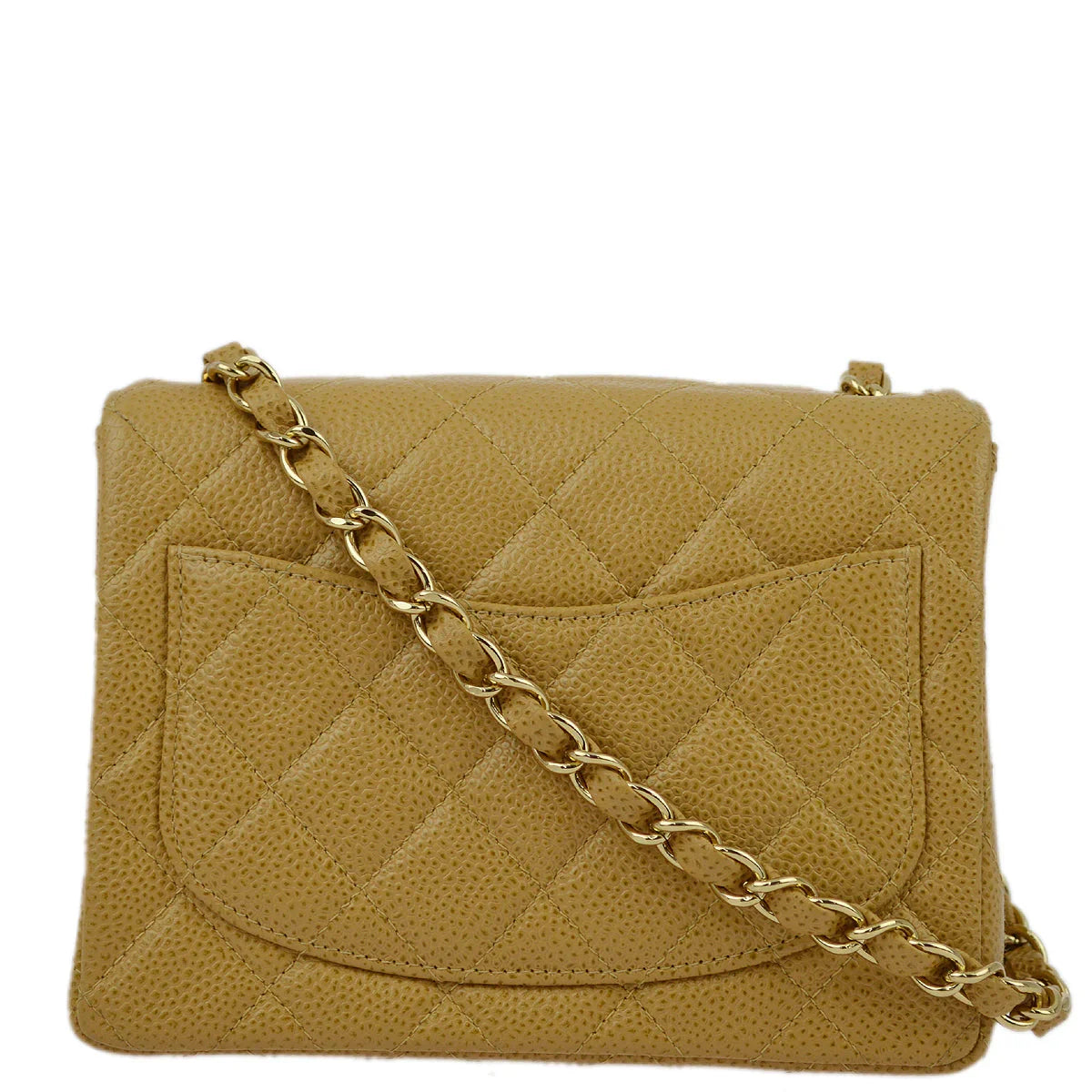 Chanel 2003-2004 Caviar Mini Classic Square Flap Bag 17