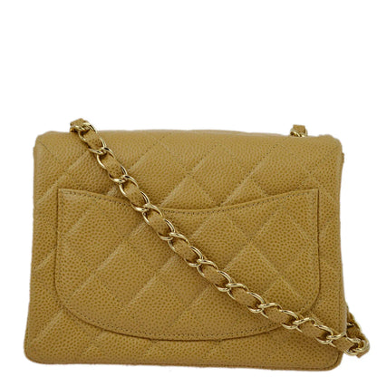 Chanel 2003-2004 Caviar Mini Classic Square Flap Bag 17