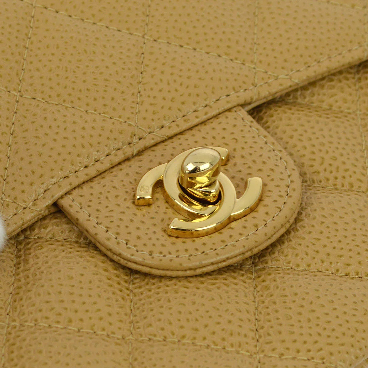 Chanel 2003-2004 Caviar Mini Classic Square Flap Bag 17