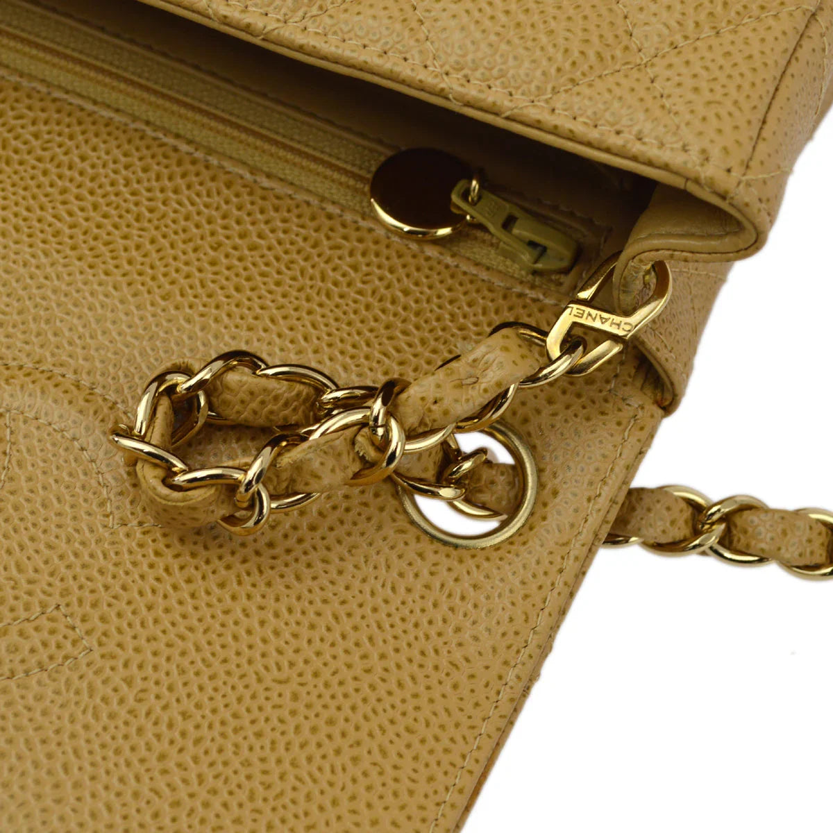 Chanel 2003-2004 Caviar Mini Classic Square Flap Bag 17