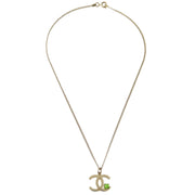 Chanel CC Chain Pendant Necklace Rhinestone Gold 05P