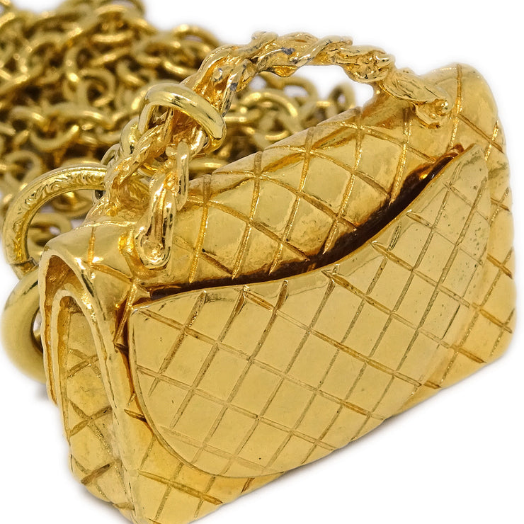 Chanel Bag Chain Pendant Necklace Gold