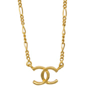 Chanel CC Chain Pendant Necklace Gold 1982
