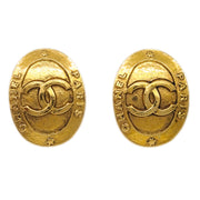 Chanel Oval Earrings Clip-On Gold 2842/28