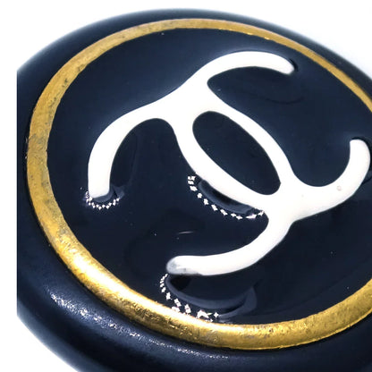 Chanel Black Button Earrings Clip-On 96A