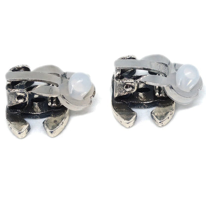 Chanel CC Earrings Clip-On Silver 99A
