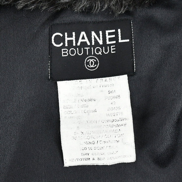 Chanel Fur Vest Jacket Gray 94A #42
