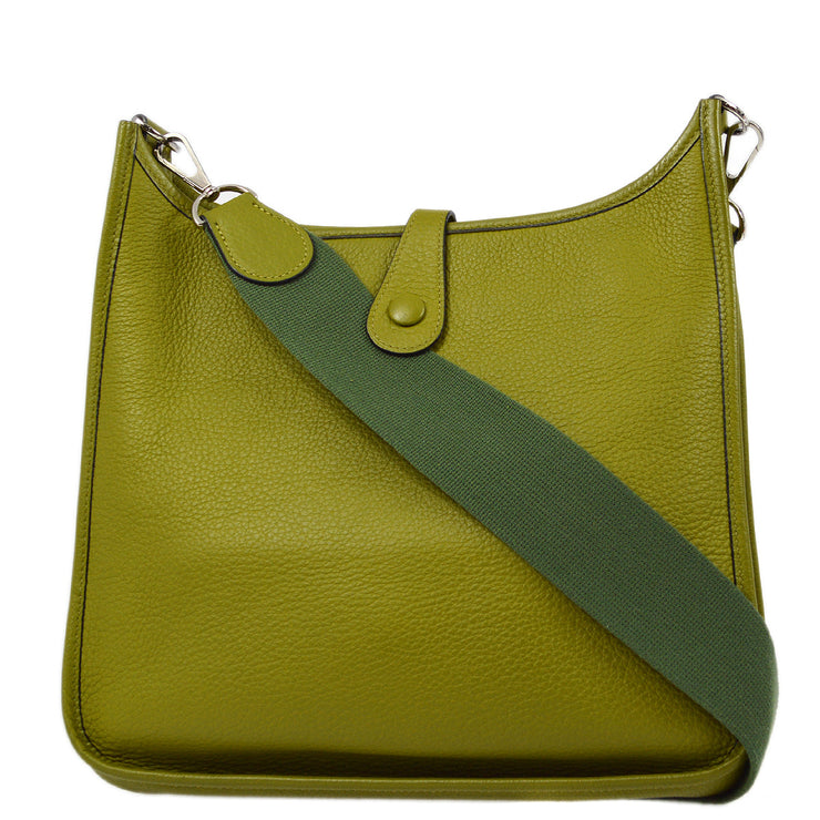 Hermes Green Taurillon Clemence Evelyne PM Shoulder Bag
