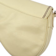 Christian Dior Ivory Saddle Handbag