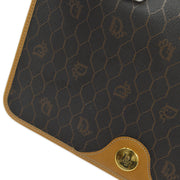 Christian Dior Black Brown Honeycomb Shoulder Bag