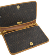Christian Dior Black Brown Honeycomb Shoulder Bag