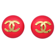 Chanel Button Earrings Clip-On Pink 24