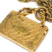 Chanel Bag Chain Pendant Necklace Gold 95P