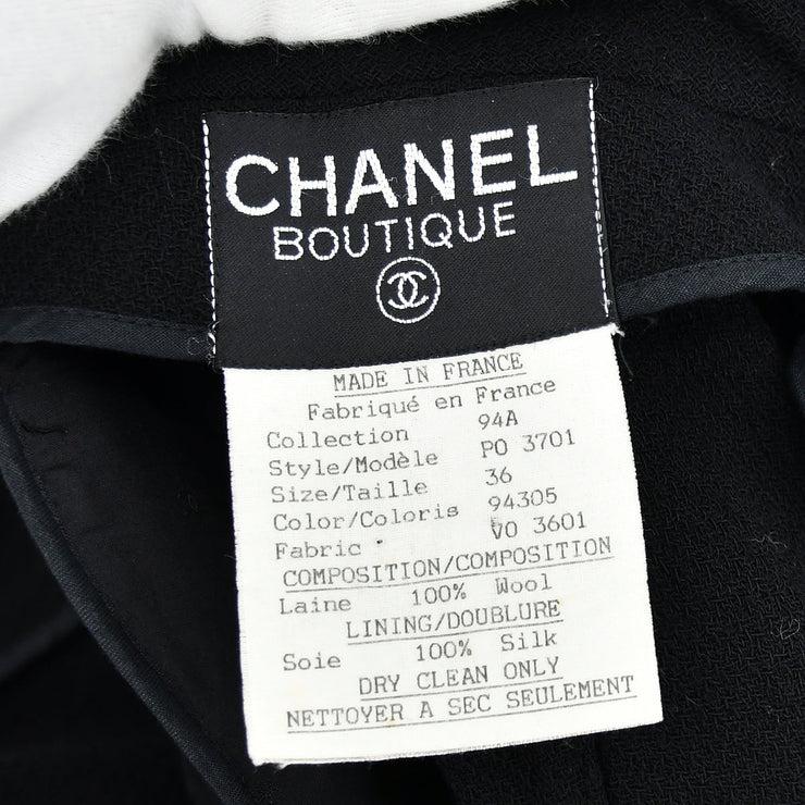 Chanel Single Breasted Jacket Black 94A #36