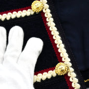 Chanel Collarless Jacket Navy #36