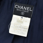 Chanel Collarless Jacket Navy #36