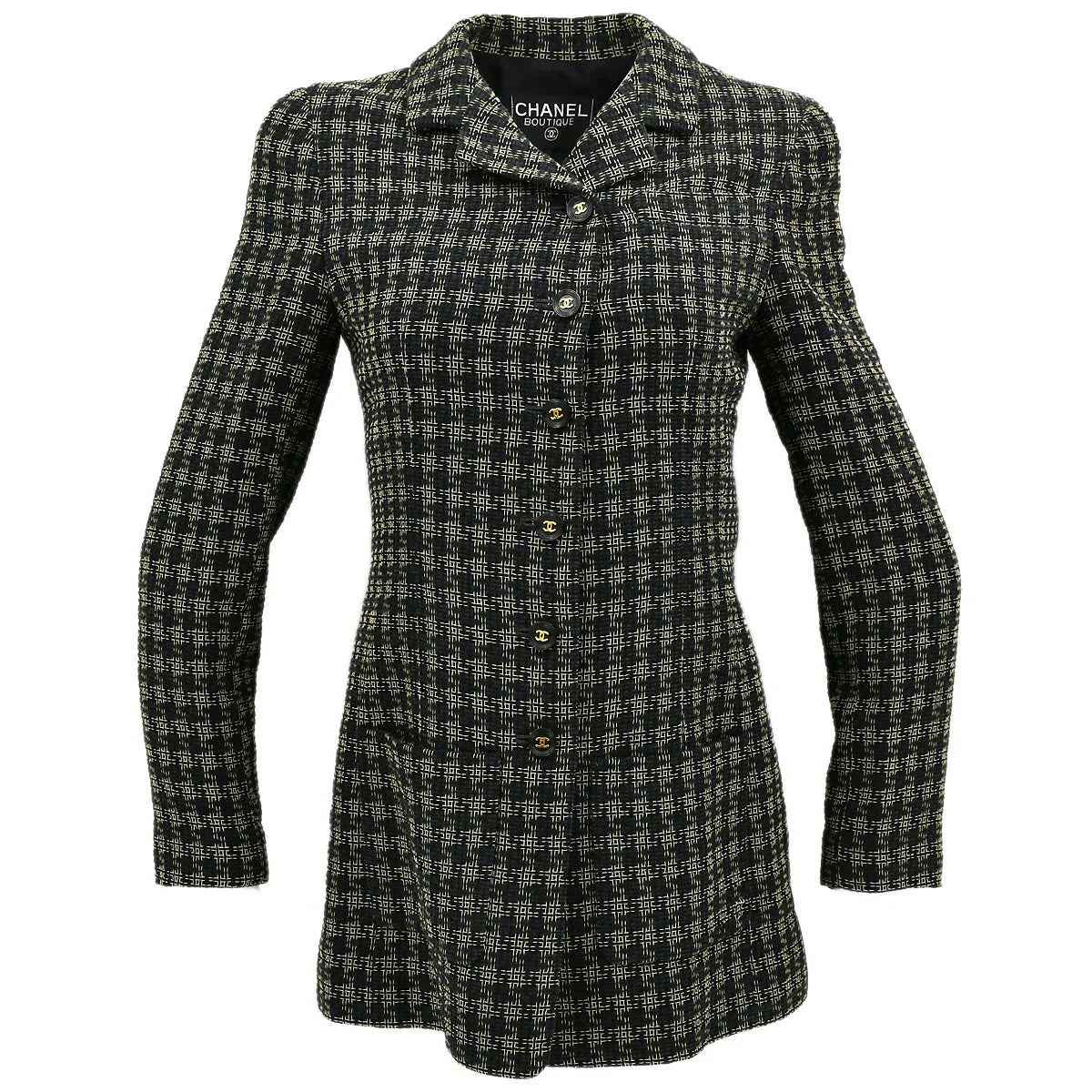 Chanel Checked Jacket Black