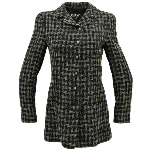 Chanel Checked Jacket Black