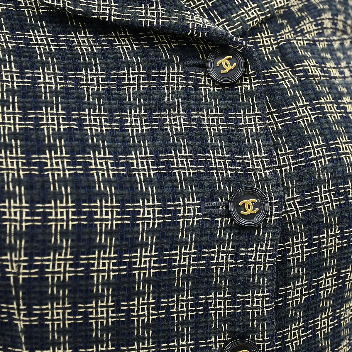 Chanel Checked Jacket Black