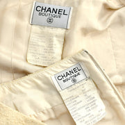 Chanel Setup Suit Jacket Skirt Ivory 94P #38