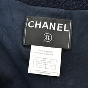 Chanel Collarless Jacket Navy 02C #42
