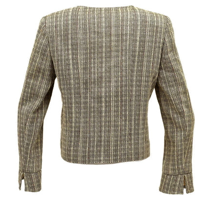 Chanel Collarless Jacket Beige 03P #44